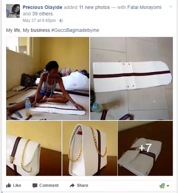 Photos: Meet Nigerian Lady, Precious Olayide Who Makes Designers Bags And Shoes For A Living